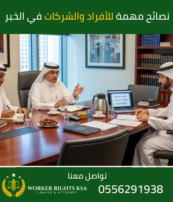 نصائح مهمة للأفراد والشركات في الخبر يقدمها محامٍ مختص لتوضيح الإجراءات القانونية وحماية الحقوق وفق النظام السعودي